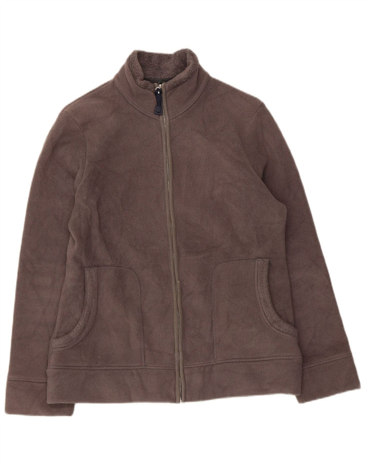 Marks & Spencer Womens Fleece Jacket UK 12 Medium Grey Polyester