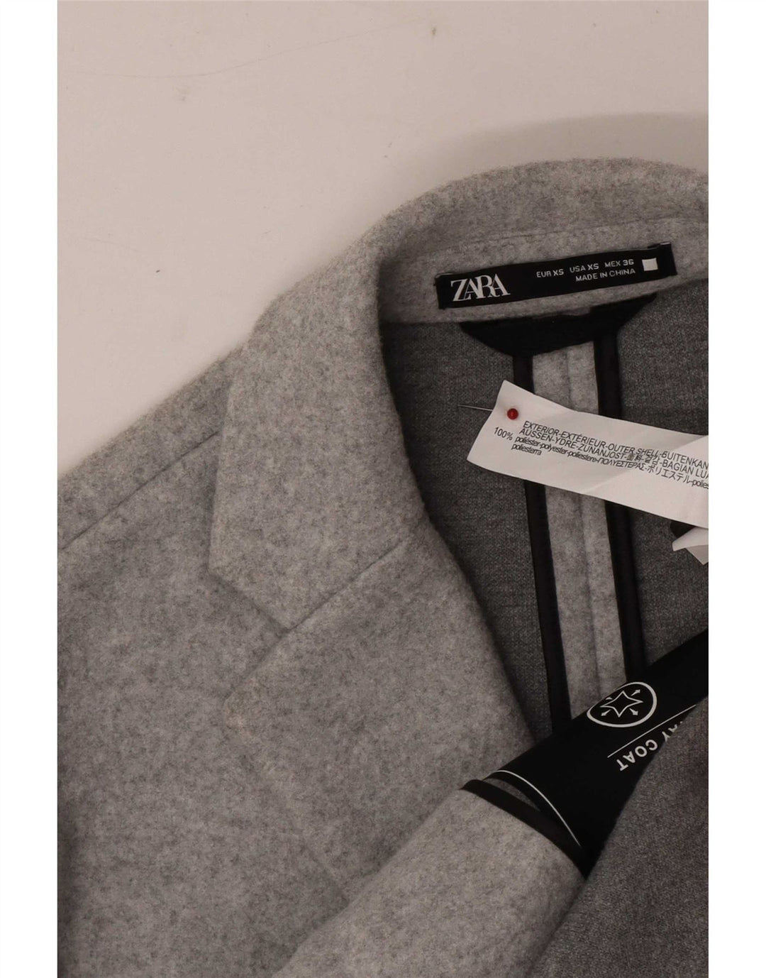 Pardesiu pentru bărbați Zara UK 34 XS Poliester cu pături gri