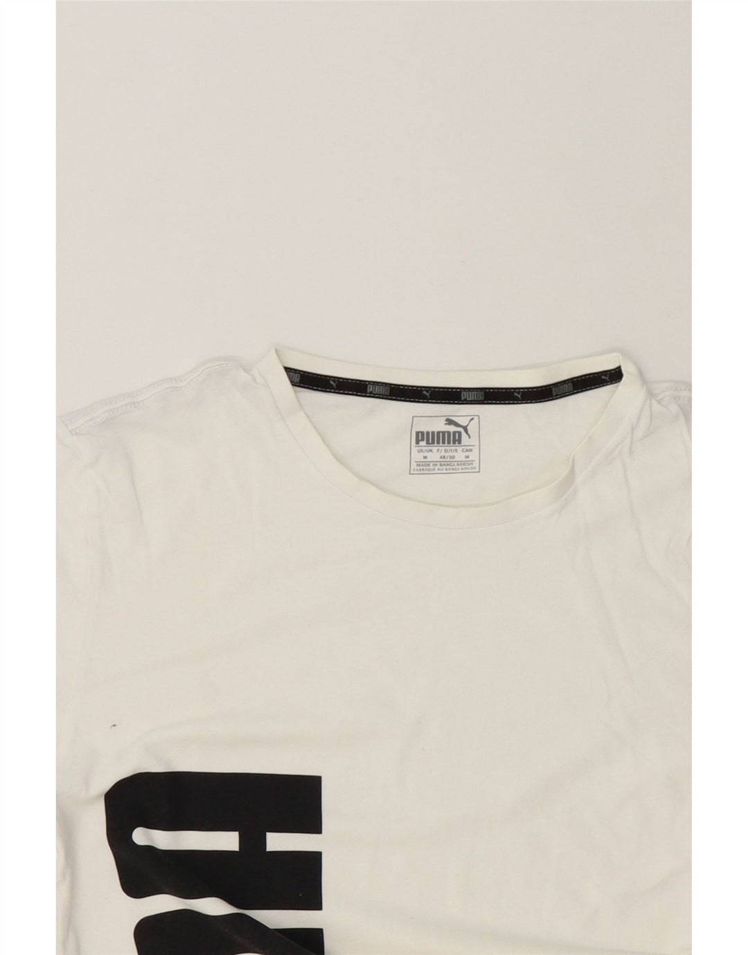 PUMA Mens Graphic T-Shirt Top Medium White Cotton Vintage Puma and Second-Hand Puma from Messina Hembry 