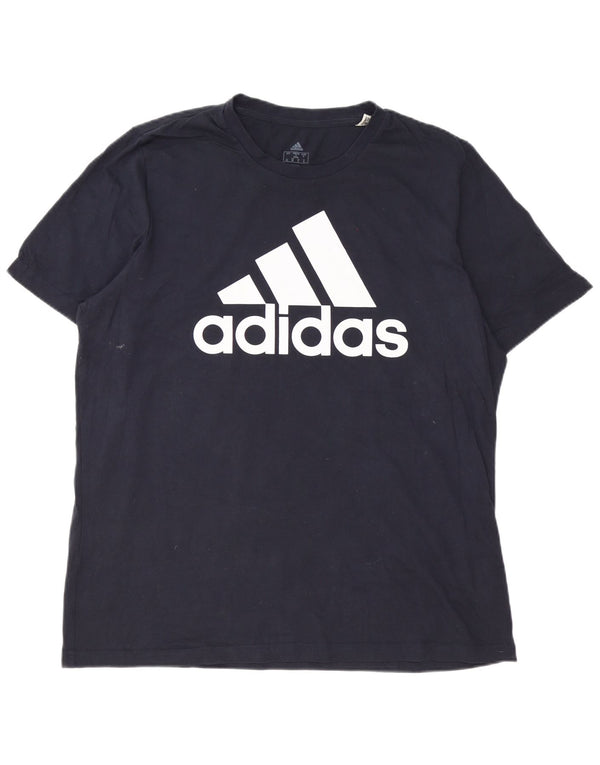 Adidas Herre grafisk T-shirt top XL marineblå bomuld