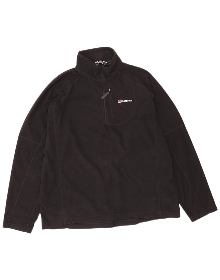 Berghaus Mens Zip Neck Fleece Jumper XL Black Polyester
