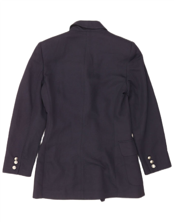 Les Copains Womens Blue Eagle Blazer Jacket IT 40 Small Navy Blue