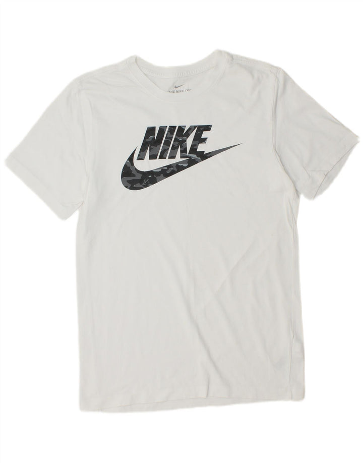 NIKE Mens Graphic T-Shirt Top Small White Cotton