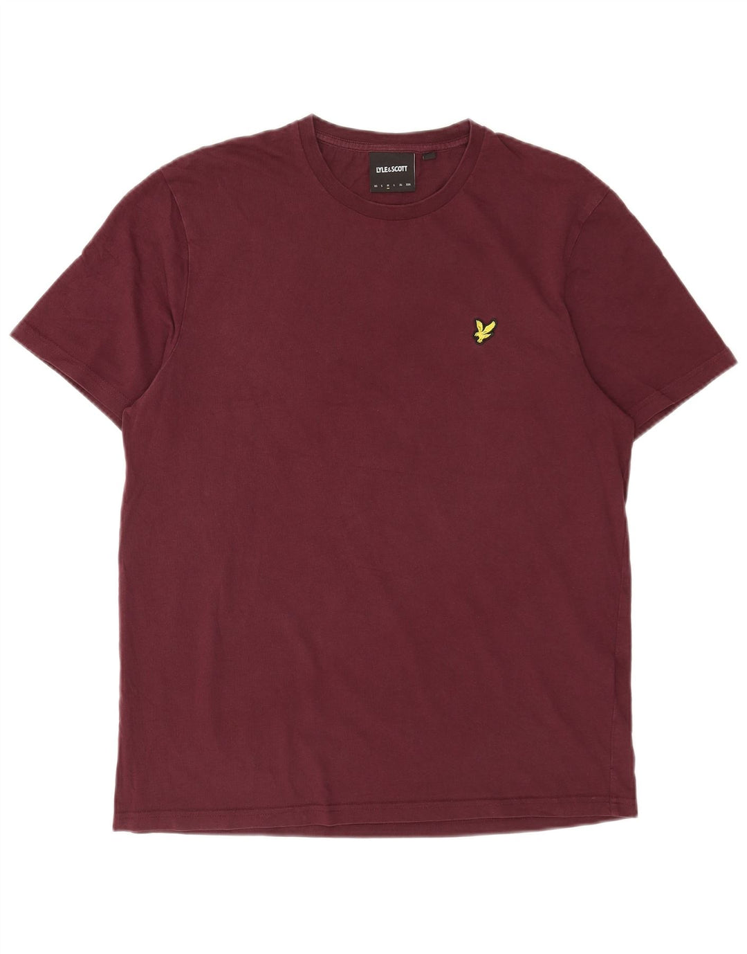 Lyle & Scott Mens T-Shirt Top Medium Maroon Cotton