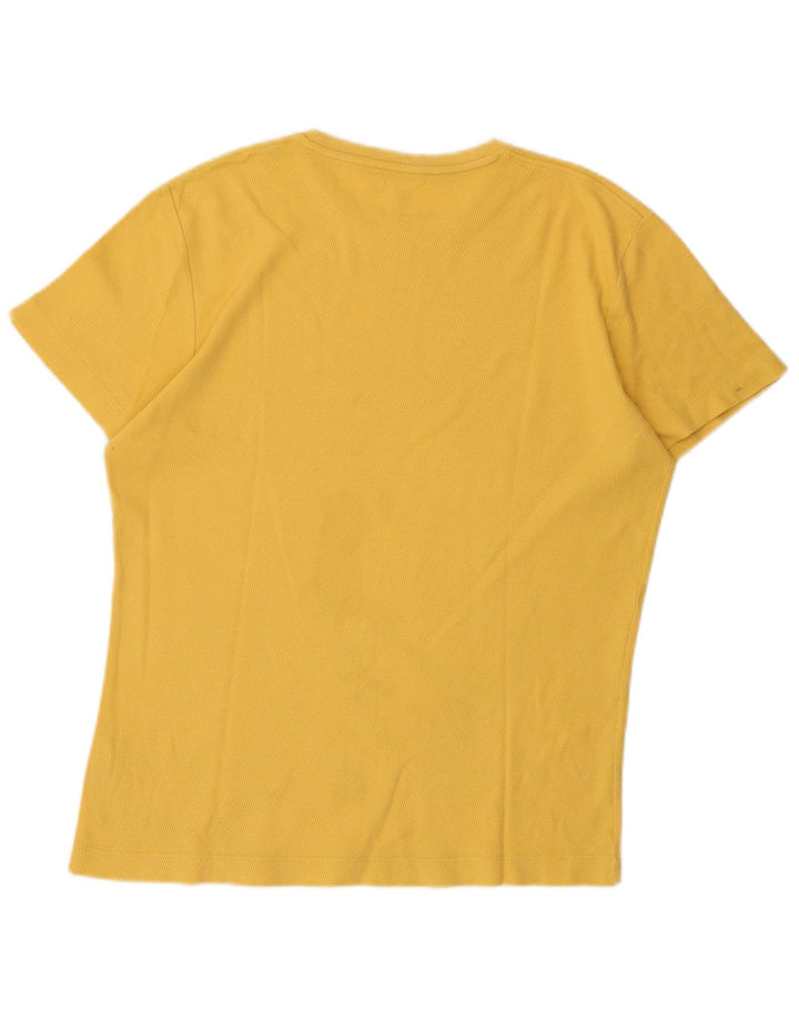 Massimo Dutti T-Shirt Regular Fit Homme Coton Jaune Moyen