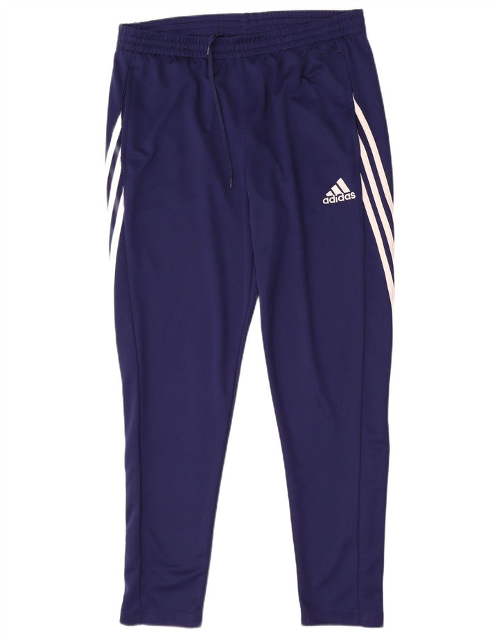 Adidas Mens Climalite Tracksuit Trousers Large Navy Blue Polyester