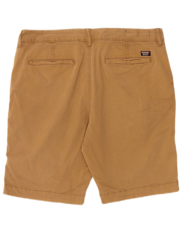 Superdry Mens Slim Chino Shorts W34 Large Beige Cotton