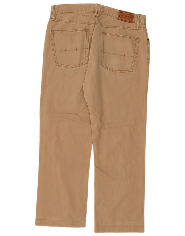Polo Ralph Lauren Mens Straight Casual Trousers W34 L28 Beige Cotton