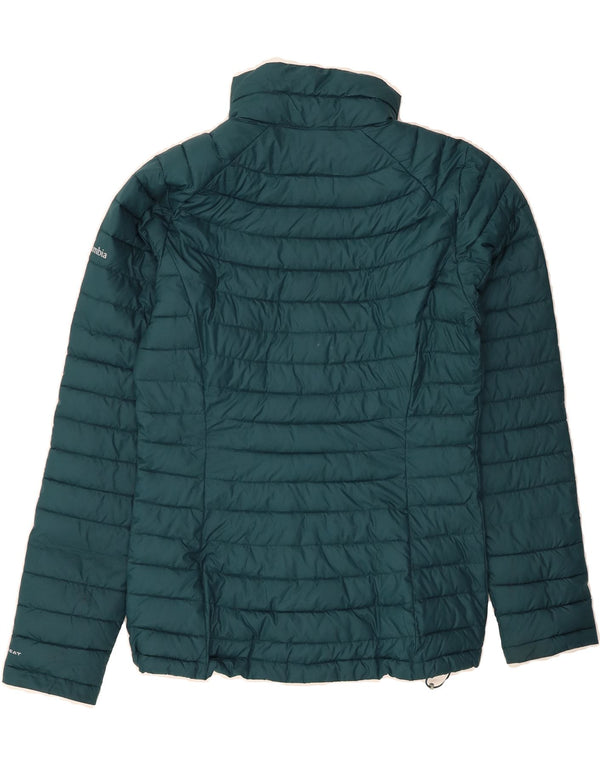 COLUMBIA Womens Padded Jacket UK 14 Medium Green Polyester