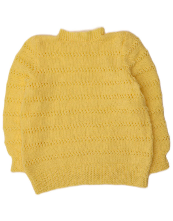 Vintage Dame Turtle Neck Jumper Sweater UK 14 Large Yellow