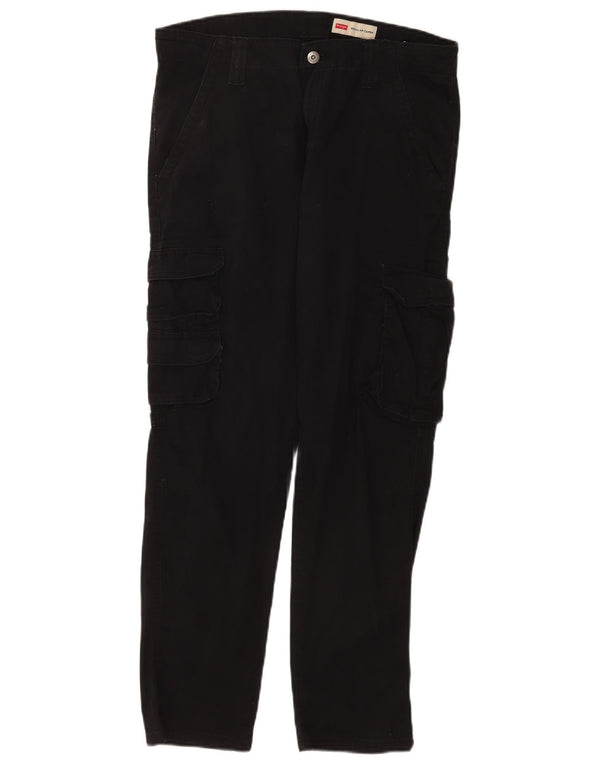 Wrangler Mens Regular Tapered Cargo Trousers W32 L30 Black Cotton