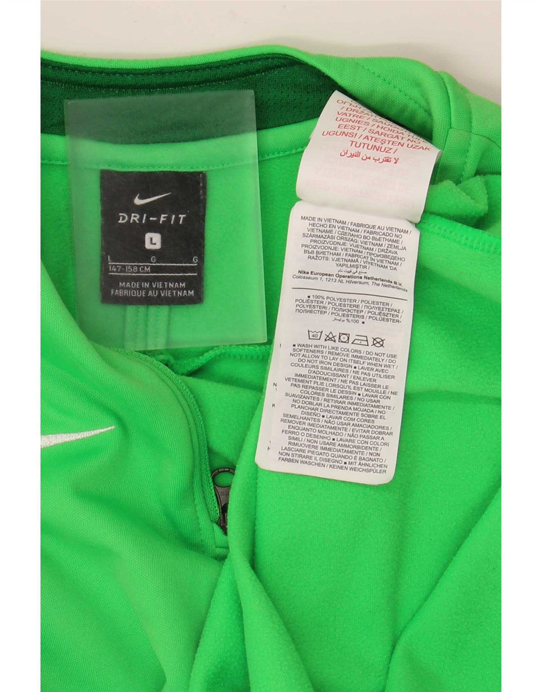 Top della tuta pullover Nike da ragazzo Dri Fit 12-13 anni Large Verde