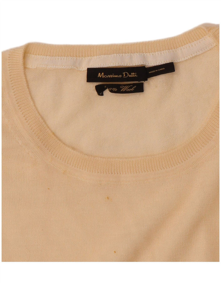 Massimo Dutti Dame Jumper Sweater UK 12 Medium Beige Uld