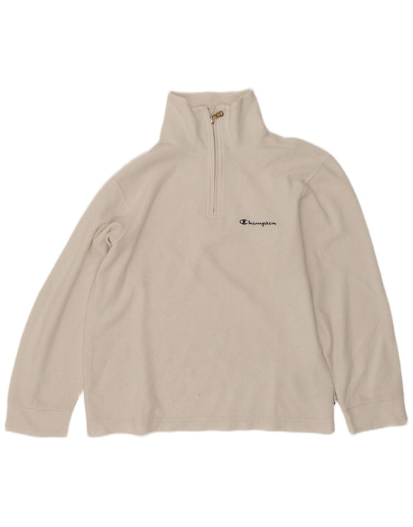 Champion Girls Zip Neck Fleece Sweatshirt Jumper 11-12 Years Large White
