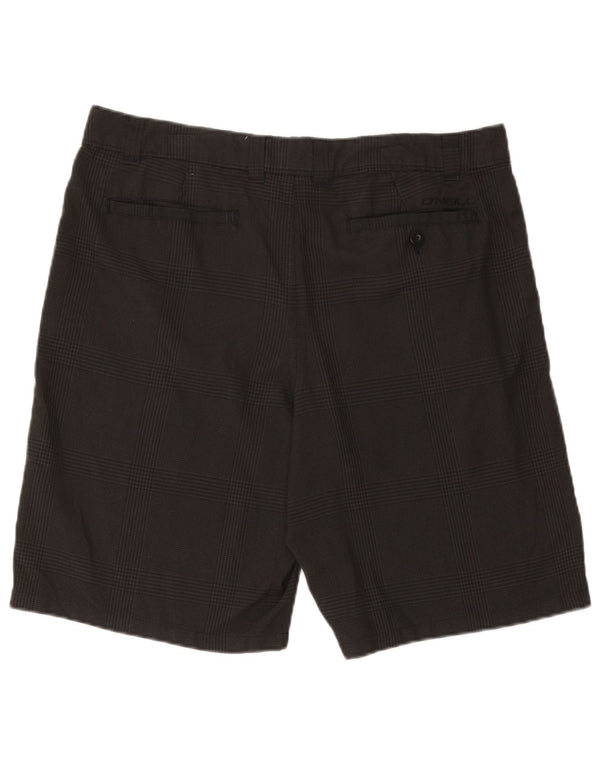 O'Neill Mens Chino Shorts W36 Large Black Check Polyester