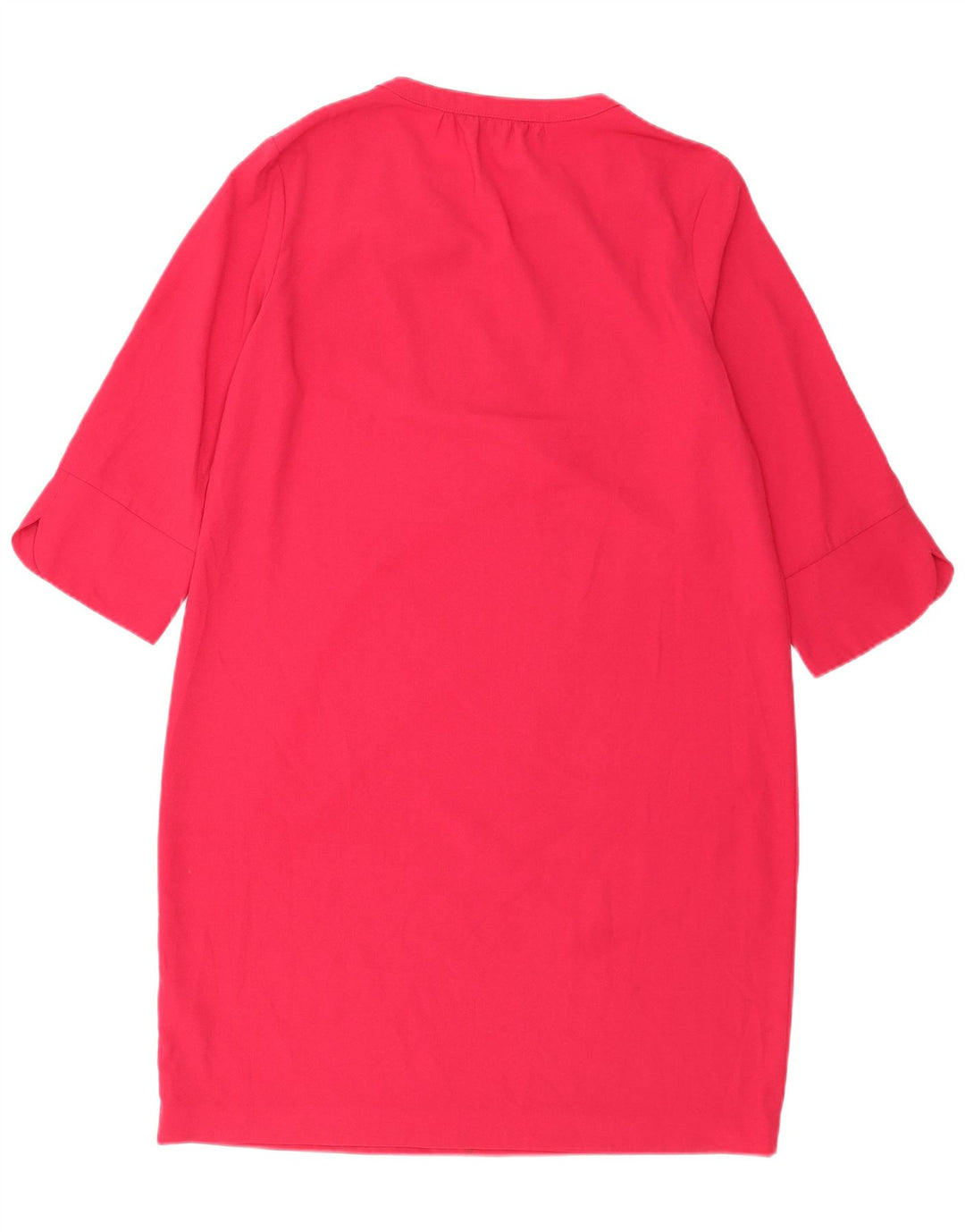 Marks & Spencer Womens 3/4 Sleeve Shift Dress UK 14 Large Pink Polyester