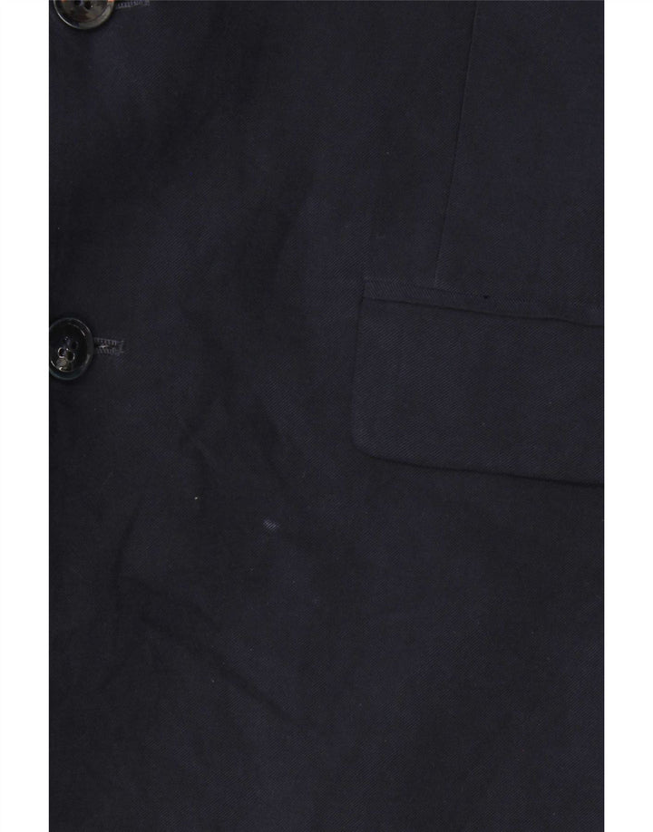Zara Herren 2-Knopf-Blazerjacke IT 54 2XL Marineblaue Viskose