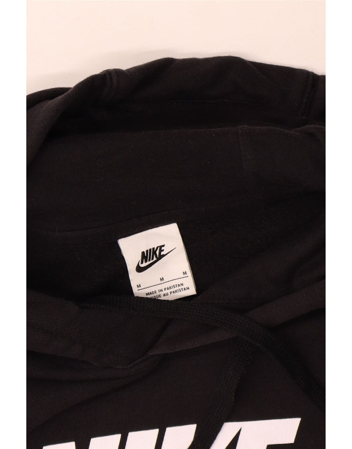 Nike Mens Graphic Hoodie Jumper Medium Black Cotton