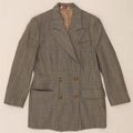 STEFANEL Womens Double Breasted Blazer Jacket EU 40 Medium Grey Check Wool Vintage Stefanel and Second-Hand Stefanel from Messina Hembry 