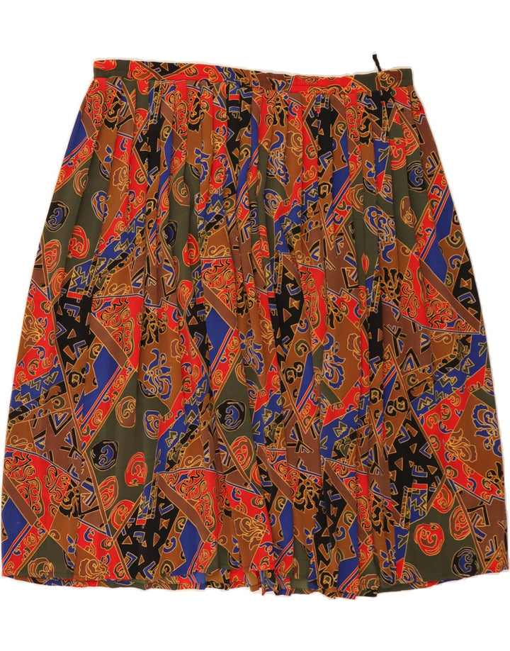 C&A Womens Pleated Skirt UK 18 XL W40 Multicoloured Patchwork Polyester Vintage C&A and Second-Hand C&A from Messina Hembry 