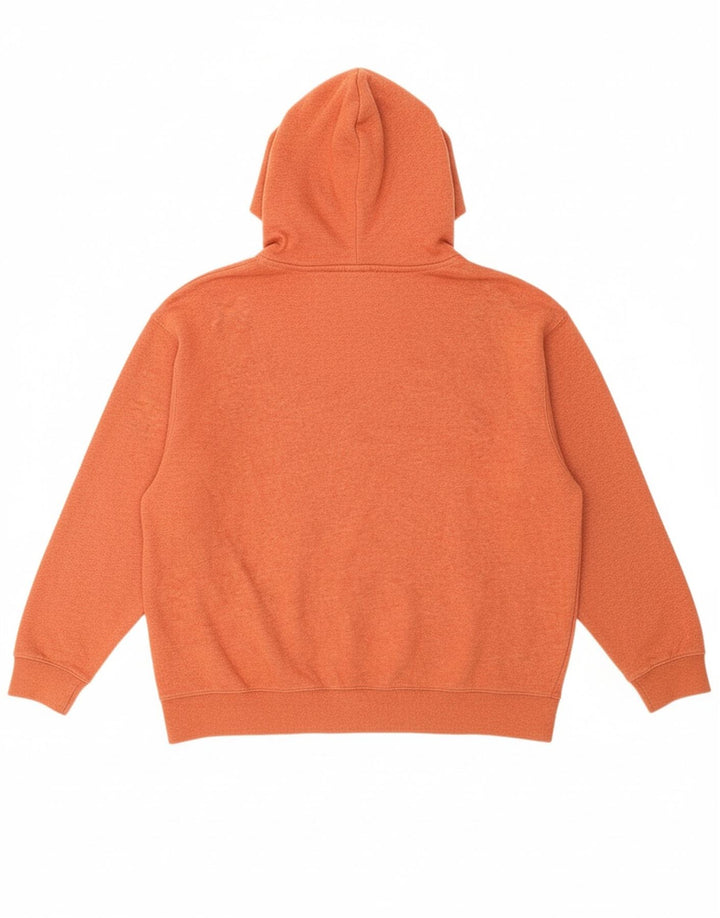 NIKE Mens Hoodie Jumper Small Orange Cotton