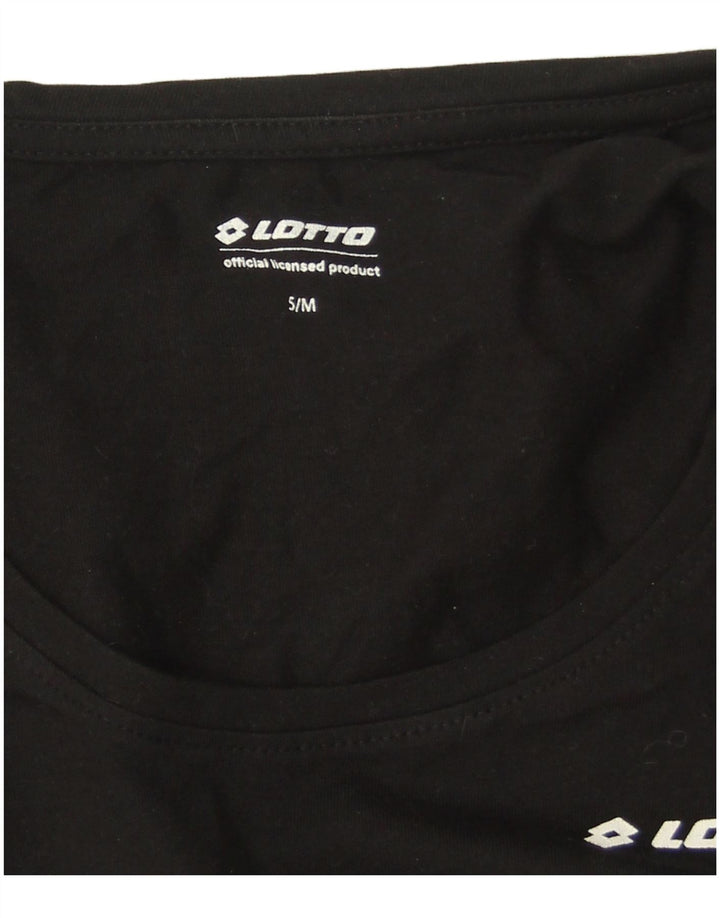 Lotto Womens Oversized Top Long Sleeve UK 10 Small Black Cotton