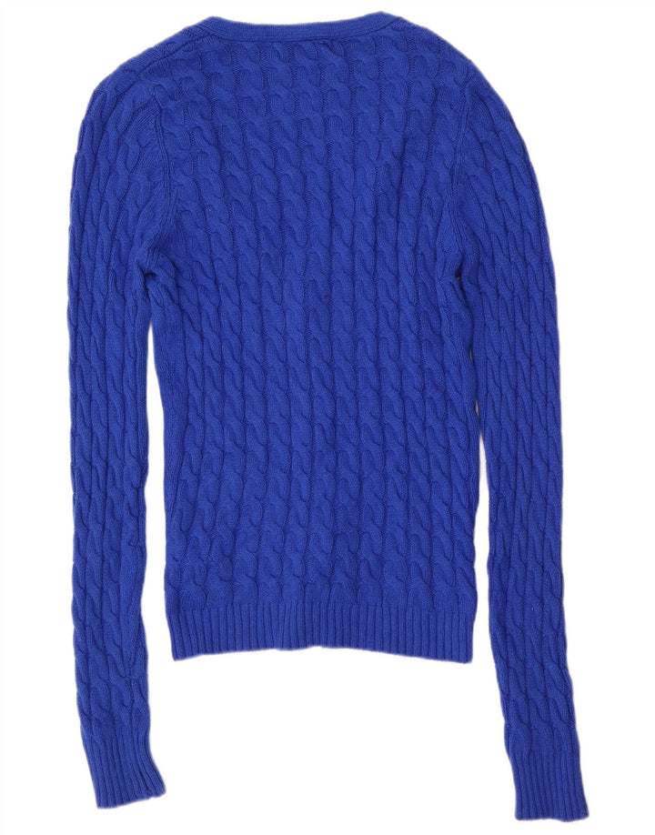 Zara Herre Cardigan Sweater Medium Blå Bomuld