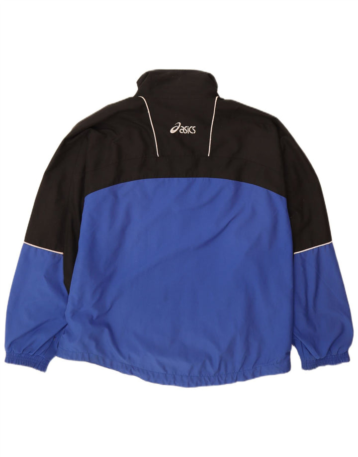 ASICS Mens Tracksuit Top Jacket XL Blue Colourblock Polyester