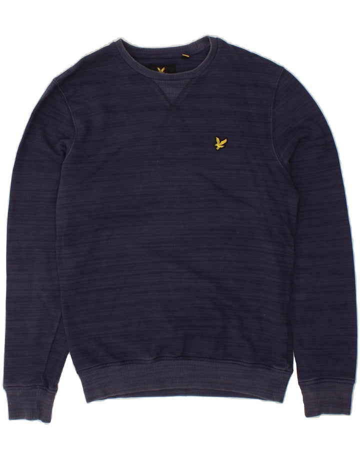 LYLE & SCOTT Mens Sweatshirt Jumper Small Navy Blue Cotton Vintage Lyle & Scott and Second-Hand Lyle & Scott from Messina Hembry 