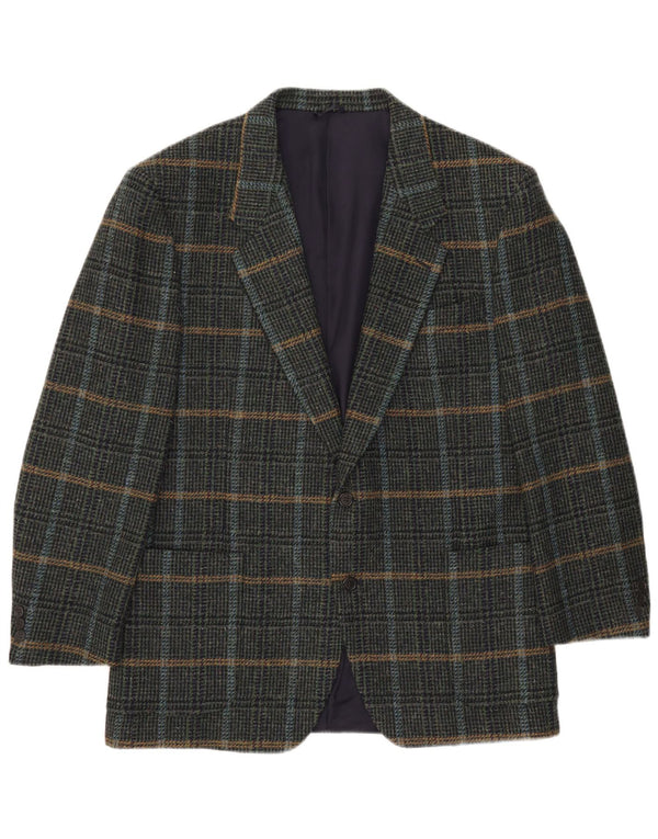 Giacca Blazer da Uomo a 2 Bottoni Nino Cerruti IT 54 2XL Lana a quadri Verde