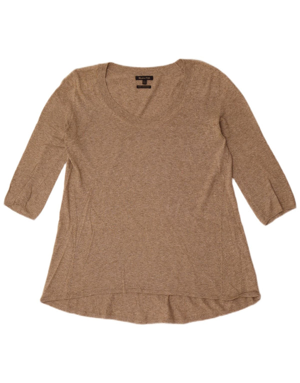Massimo Dutti Damen Top 3/4 Ärmel UK 10 Small Braun