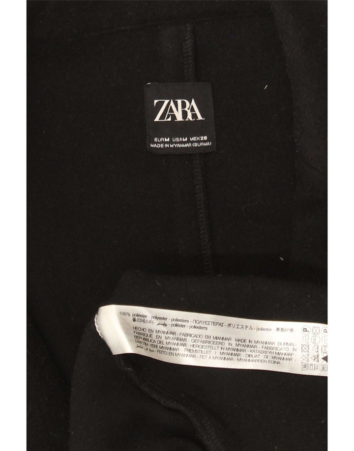 Zara Womens Loose Fit Open Overcoat UK 14 Medium Black Polyester