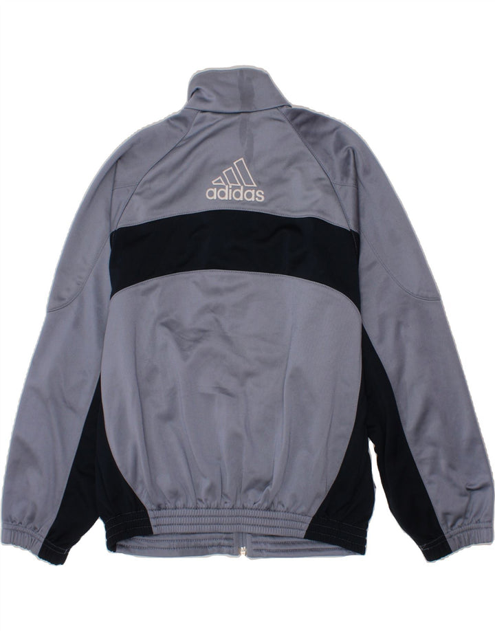 ADIDAS Boys Tracksuit Top Jacket 9-10 Years Grey Colourblock Polyester Vintage Adidas and Second-Hand Adidas from Messina Hembry 