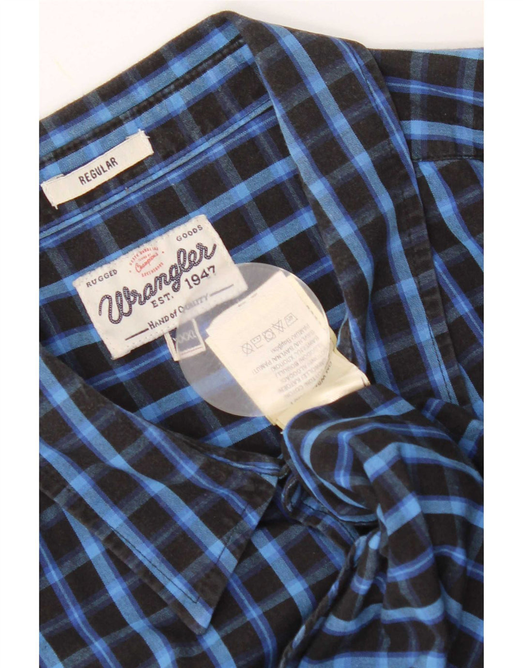 Wrangler Herren-Hemd mit normaler Passform, 3XL, blau kariert, Baumwolle