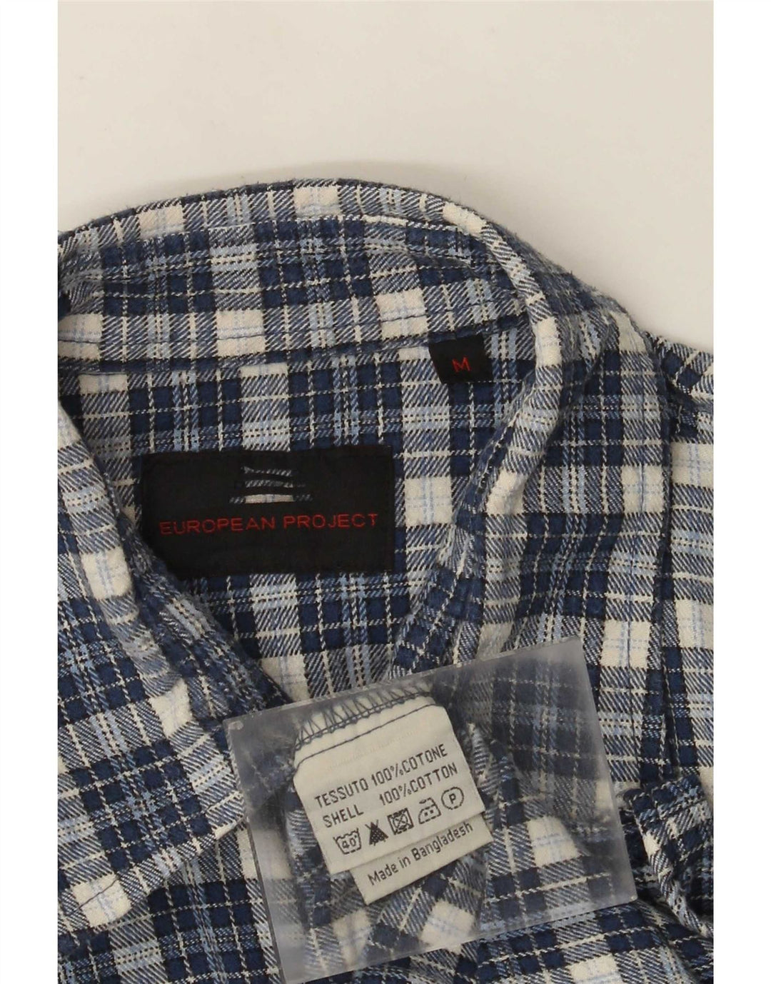 European Project Surchemise Homme Flanelle Chemise Bleu Moyen Carreaux Coton