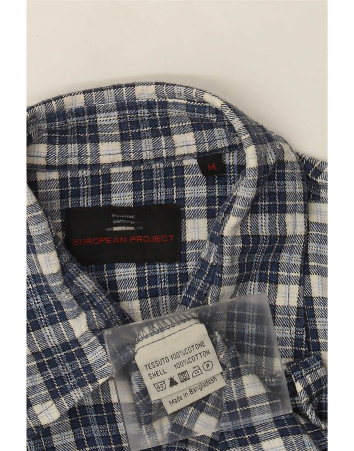 European Project Surchemise Homme Flanelle Chemise Bleu Moyen Carreaux Coton