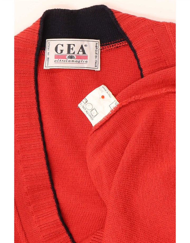 Vintage Mens Cardigan Sweater IT 50 Medium Red Wool