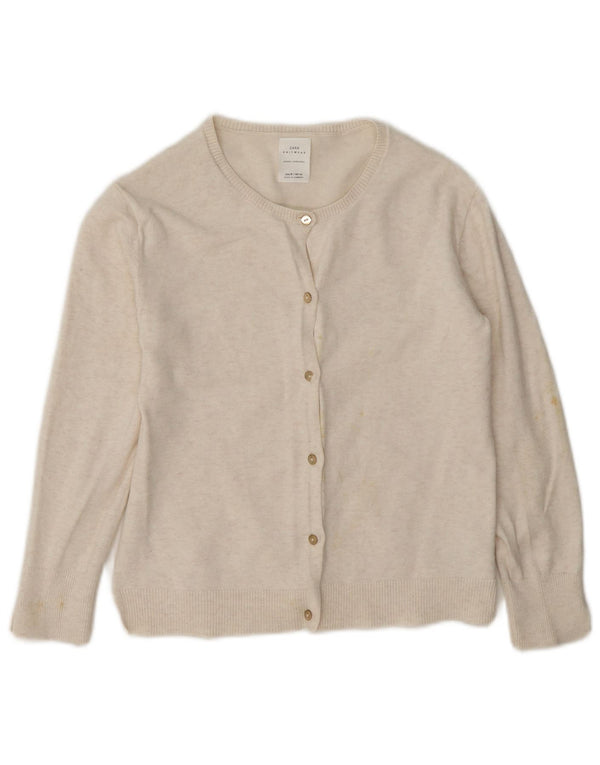 Zara Girls Cardigan Sweater 7-8 Years Off White Bomuld