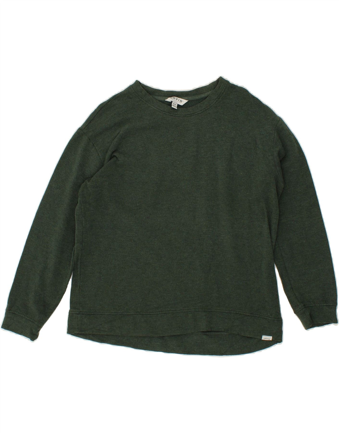 ORVIS Womens Sweatshirt Jumper UK 14 Medium Green Cotton Vintage Orvis and Second-Hand Orvis from Messina Hembry 