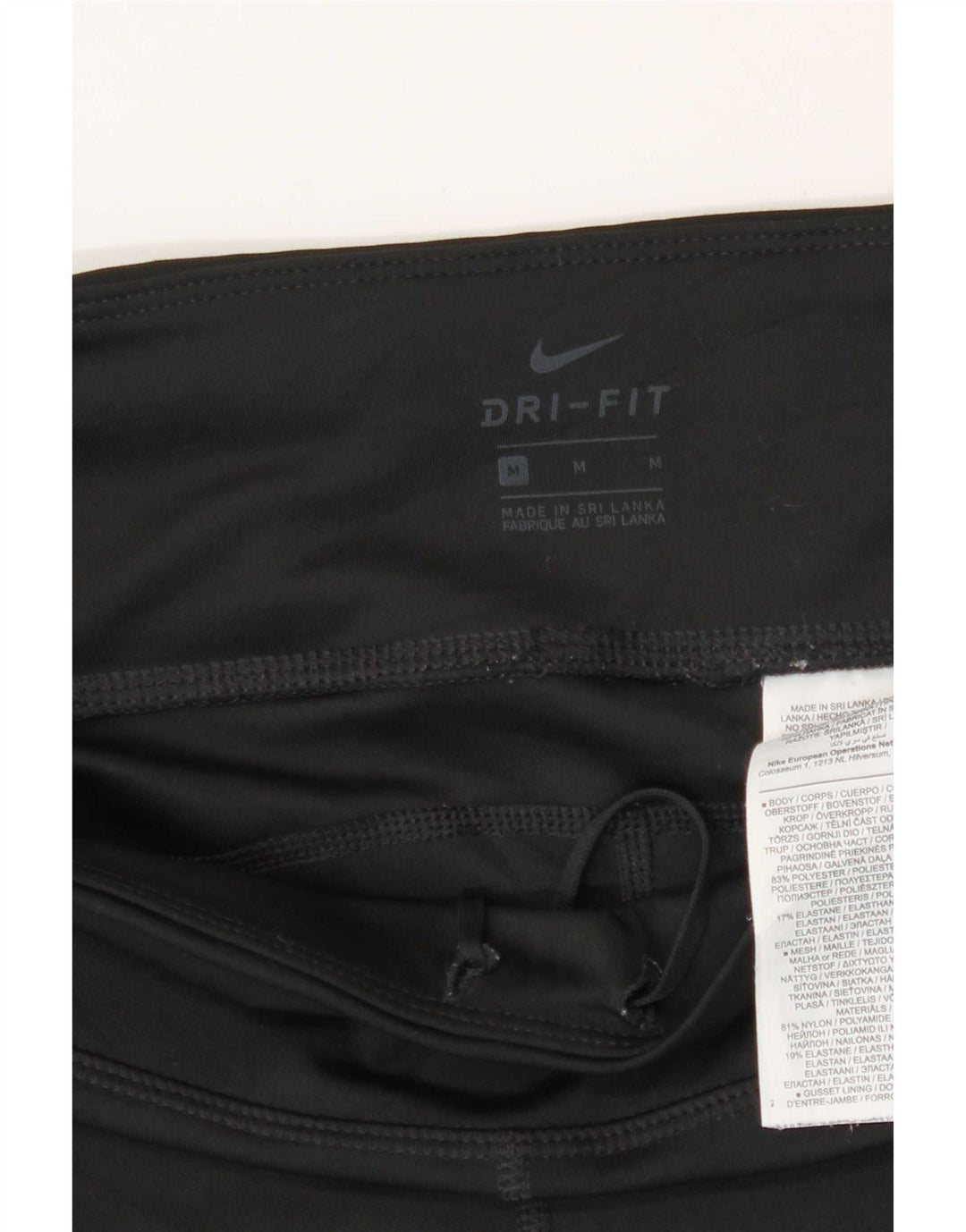 Damskie legginsy Nike Dri Fit UK 12, średni czarny poliester