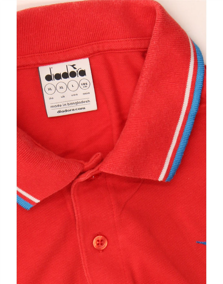 DIADORA Mens Polo Shirt XL Red Vintage Diadora and Second-Hand Diadora from Messina Hembry 
