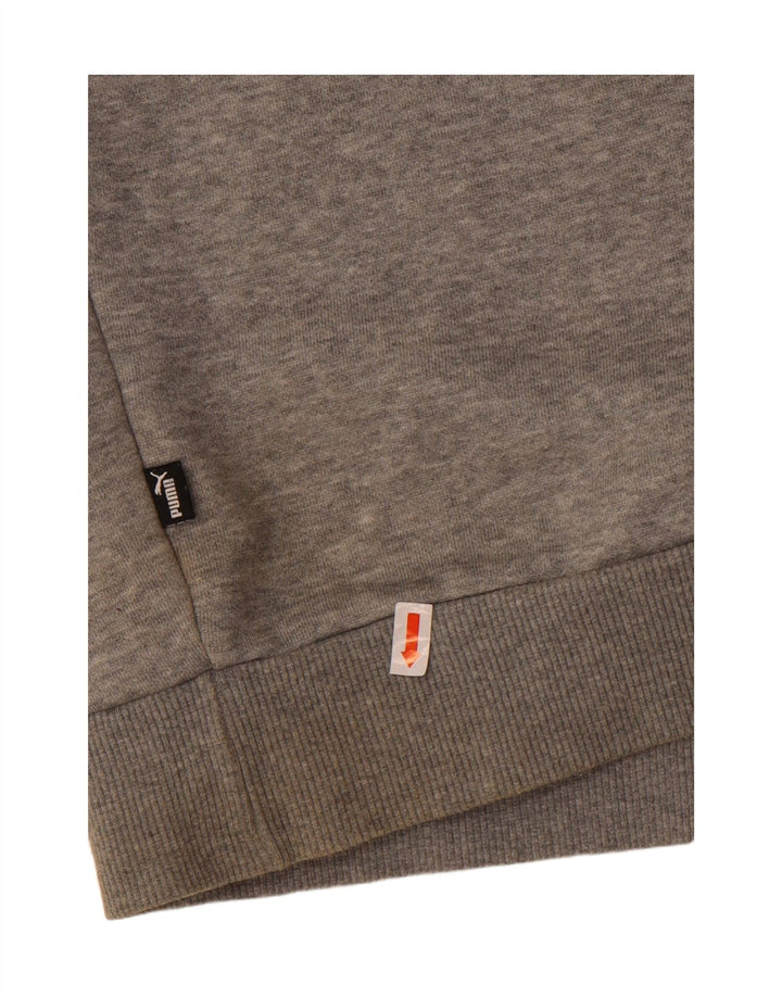 PUMA Mens Graphic Hoodie Jumper Medium Grey Cotton