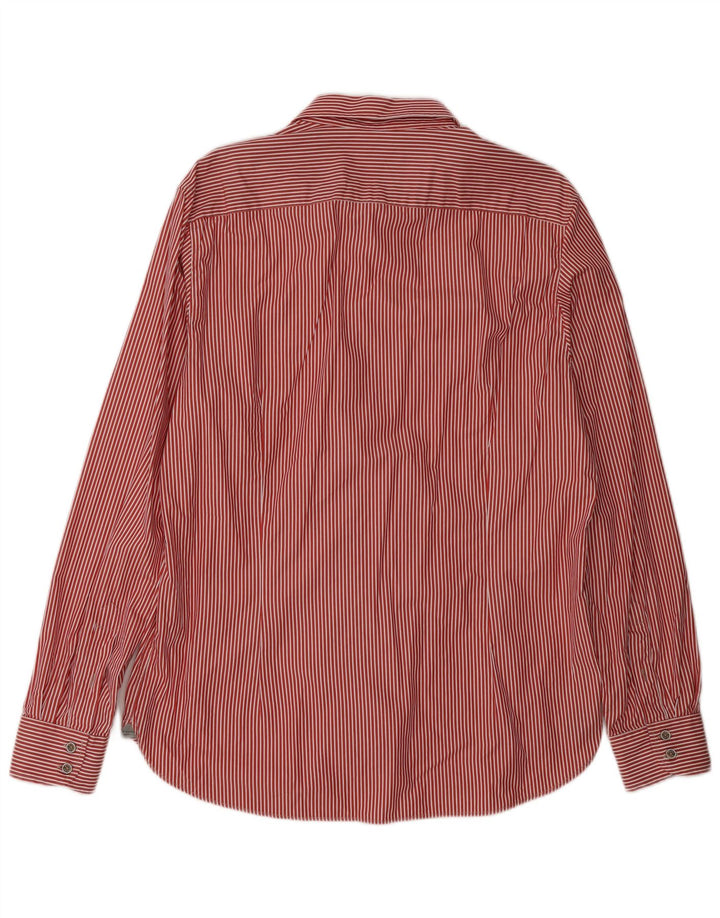 TED BAKER Mens Shirt Size 5 XL Red Pinstripe Cotton