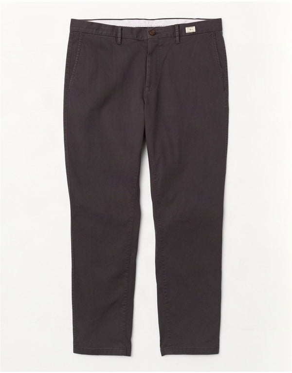 Pantaloni chino dritti da uomo Tommy Hilfiger W38 L32 cotone grigio