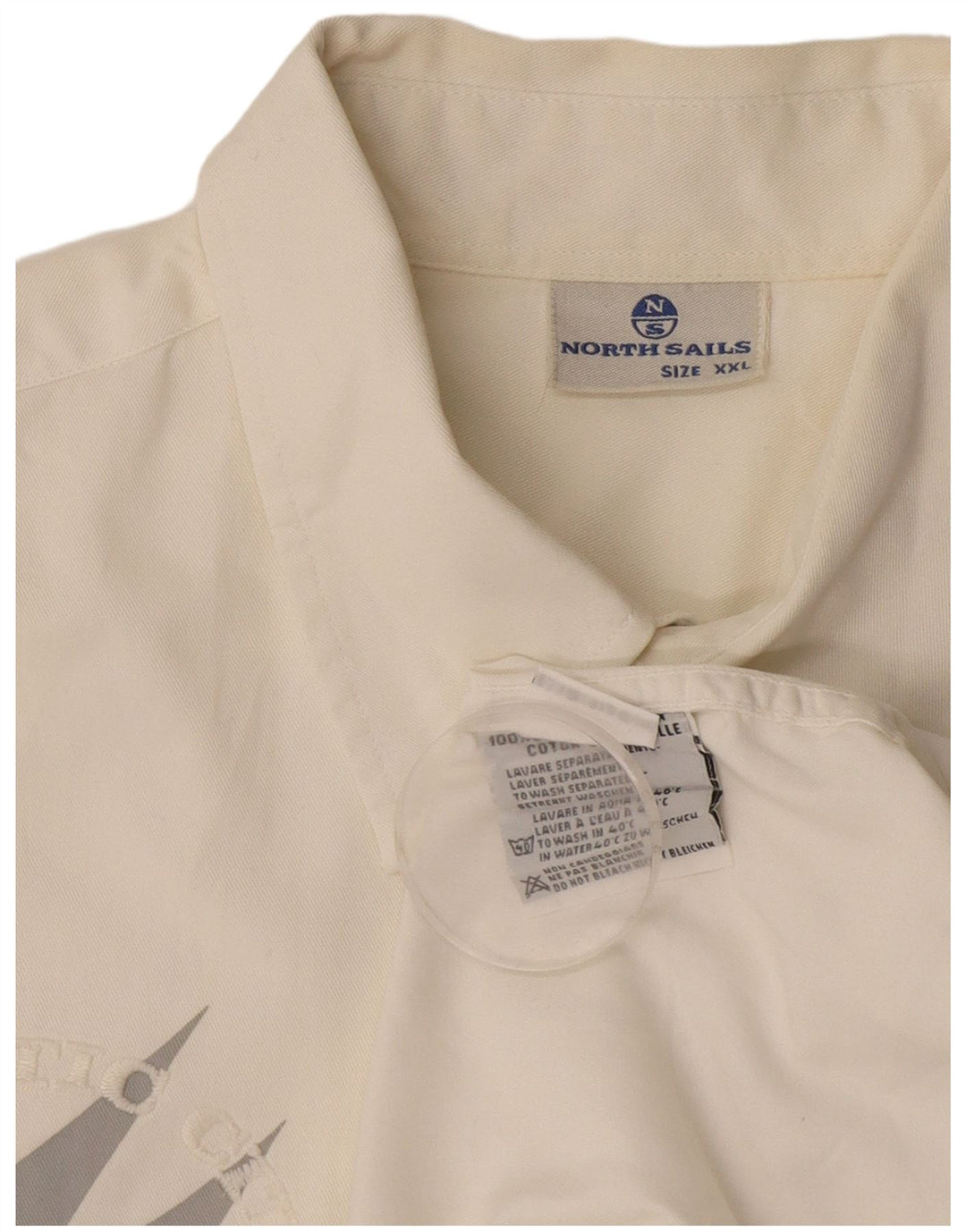 North Sails Mens Graphic Shirt 2XL Off White Cotton