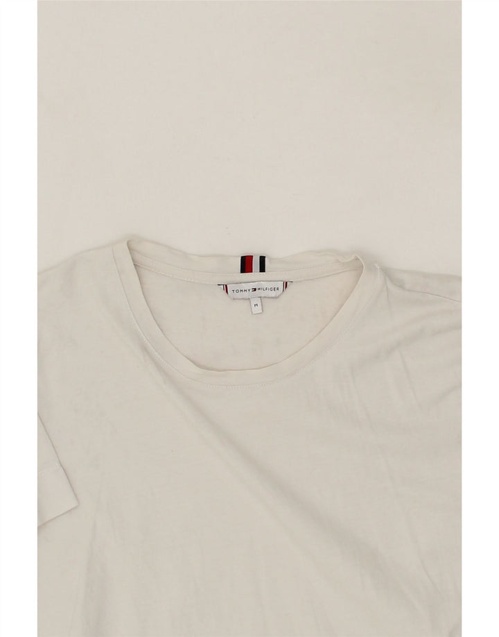 TOMMY HILFIGER Mens T-Shirt Top Medium White Cotton Vintage Tommy Hilfiger and Second-Hand Tommy Hilfiger from Messina Hembry 
