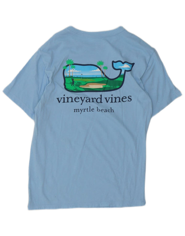 T-shirt grafica da uomo Vineyard Vines Top XS in cotone blu