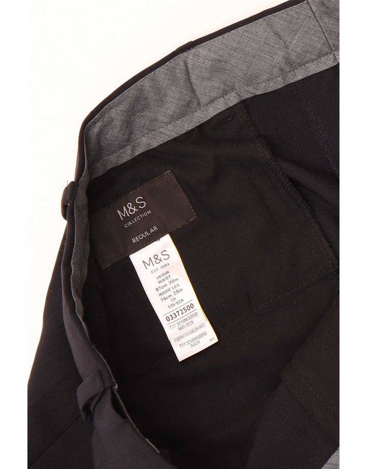 Marks & Spencer Herren-Anzughose, normal, W38, L29, Marineblau, Polyester