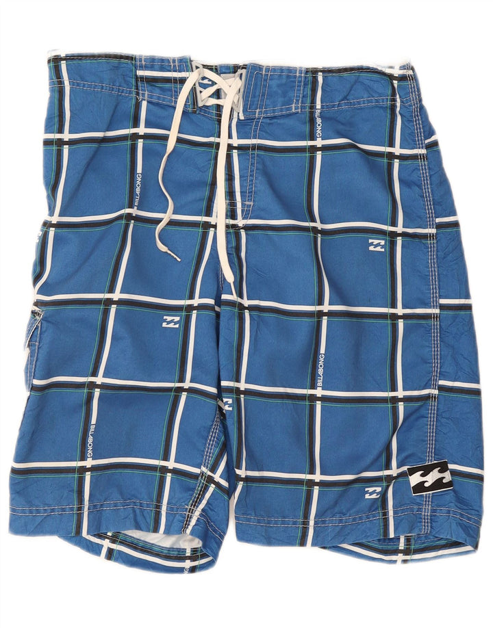 Billabong Mens Swimming Shorts Medium Blue Check Polyester