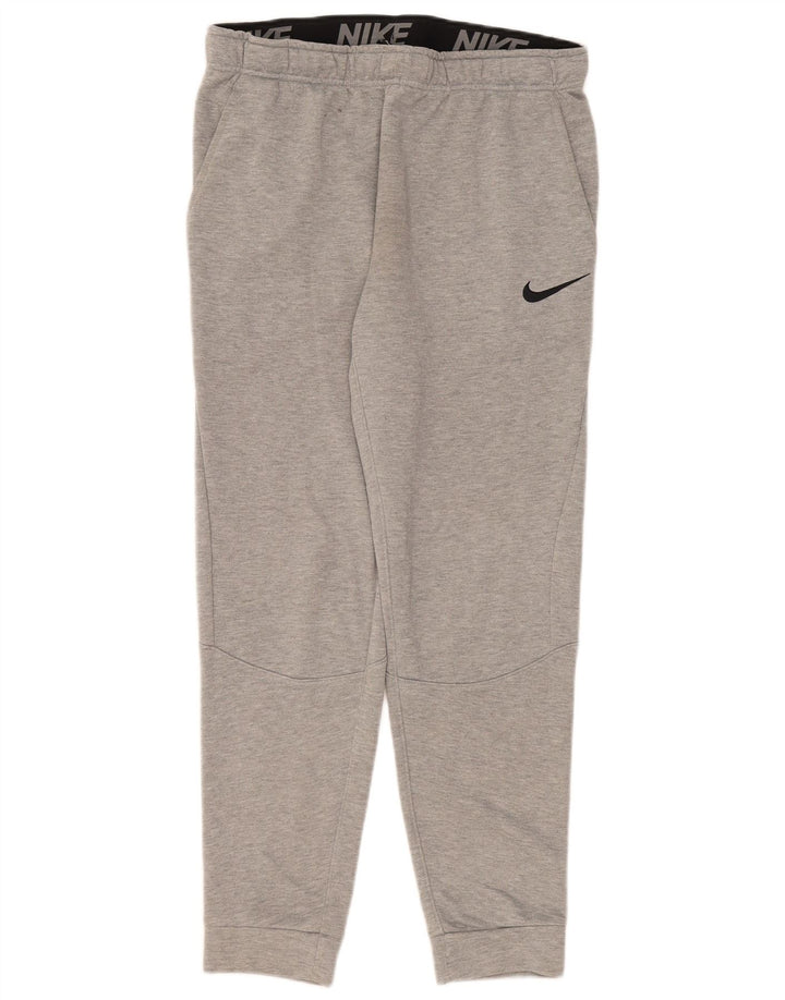 Męskie spodnie dresowe NIKE Dri Fit, średnioszare, poliestrowe